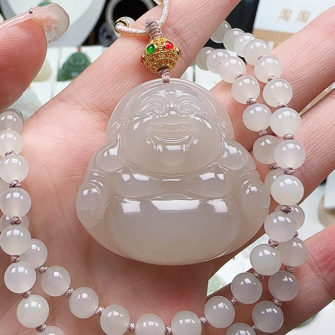吊坠(赠链)足金镶嵌和田玉40