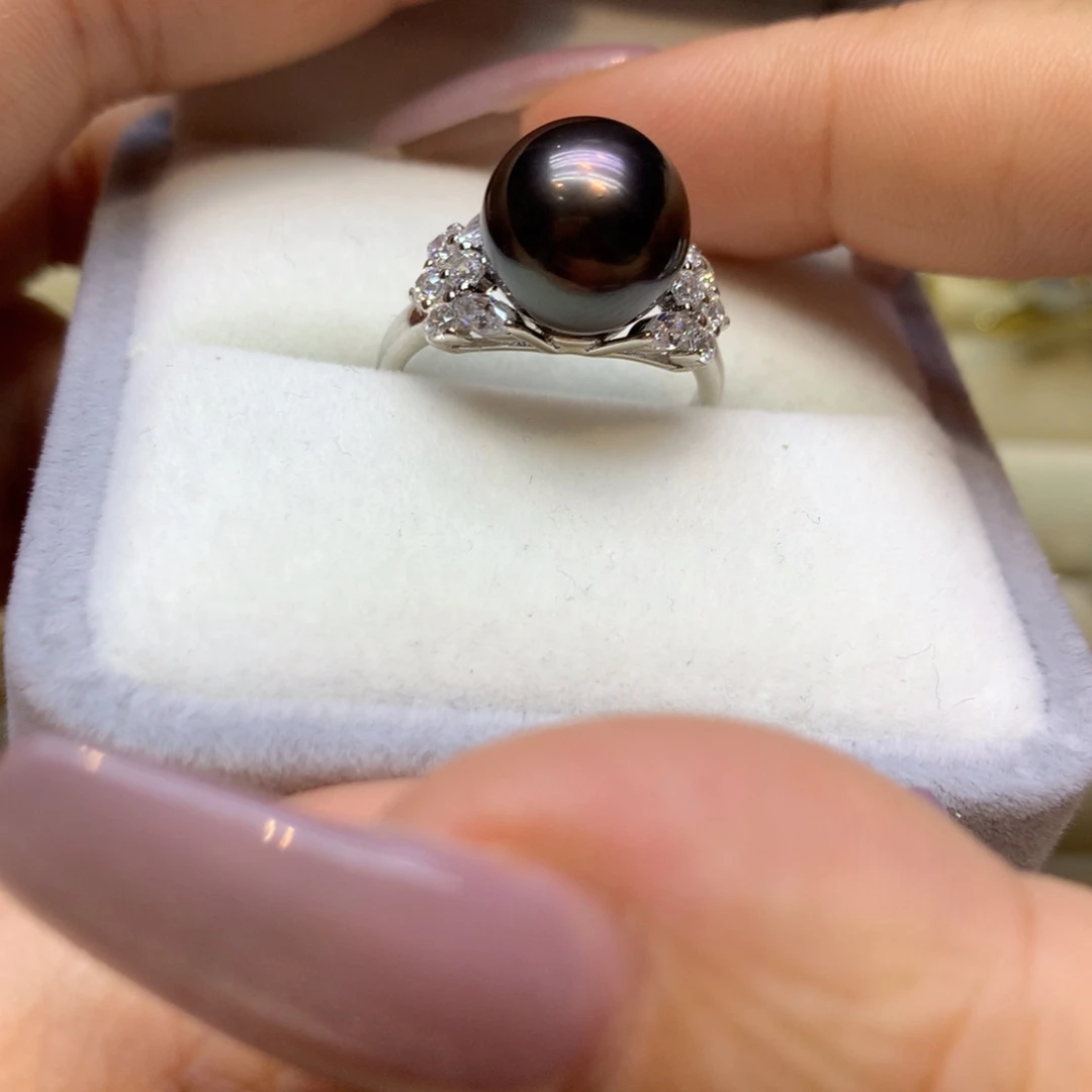 银S925镶嵌戒指海水珍珠