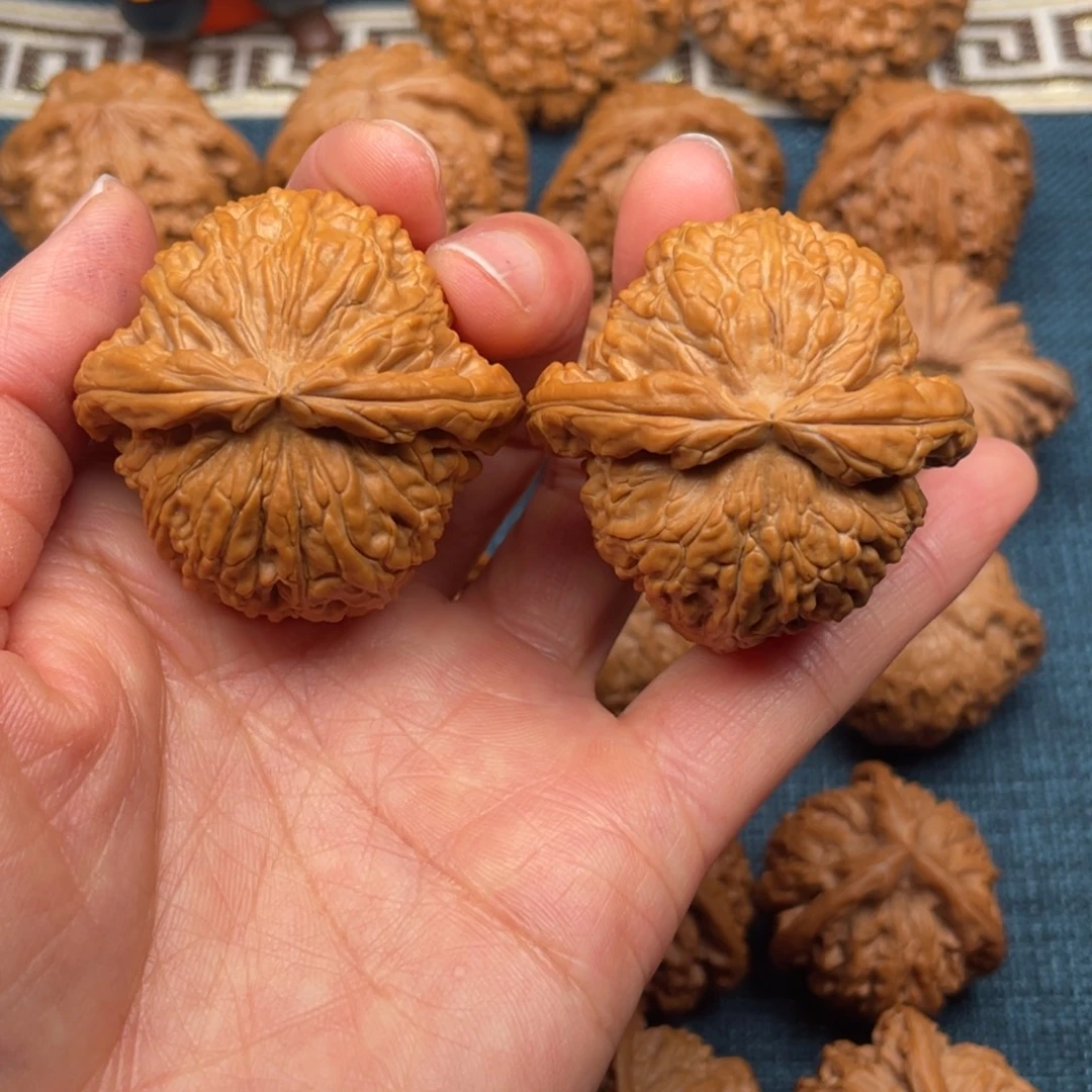 文玩核桃把件43全品毕业粗筋球白