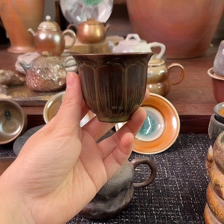 茶叶末釉铃铛杯主人杯