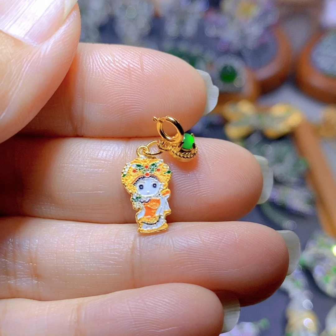 翡翠颈饰银S925镶嵌天然翡翠