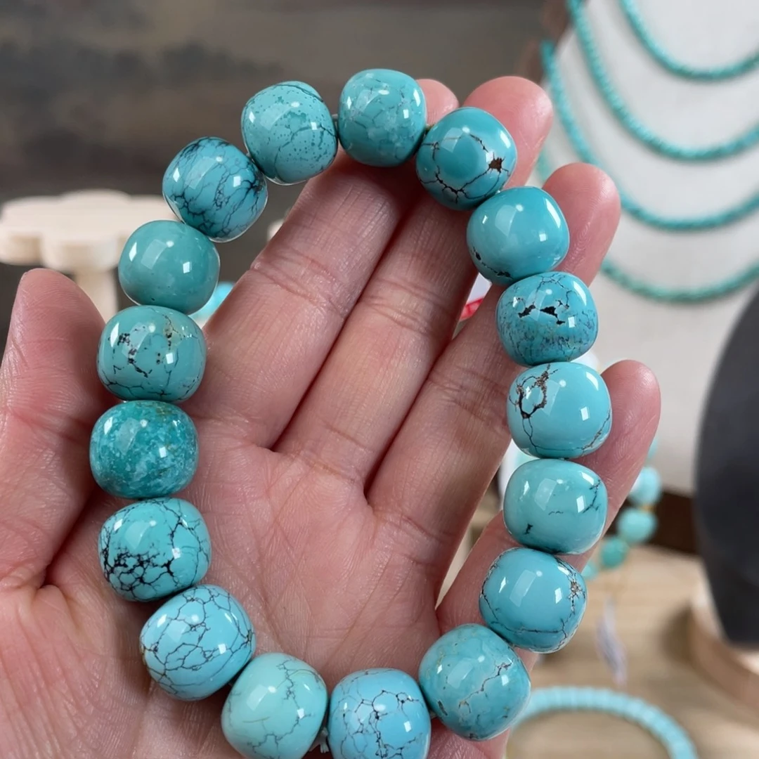 绿松石未镶嵌套链12+精品玉化手串