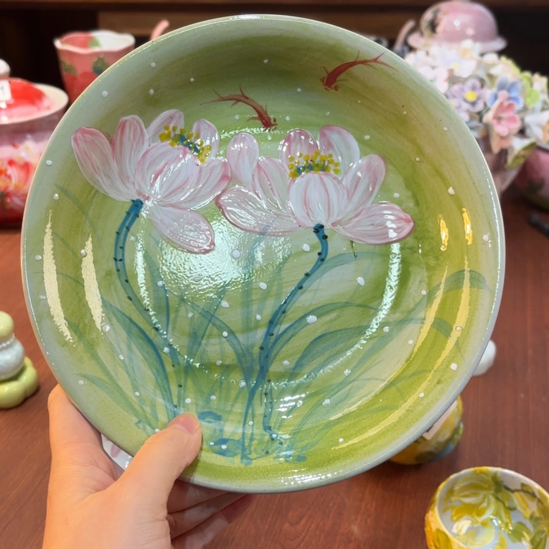 瓷片景德镇手绘高温釉下彩陶瓷茶具