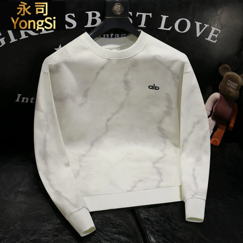 泼墨设计感美式重磅卫衣春秋圆领长袖上衣潮牌男款2025新款打底衫