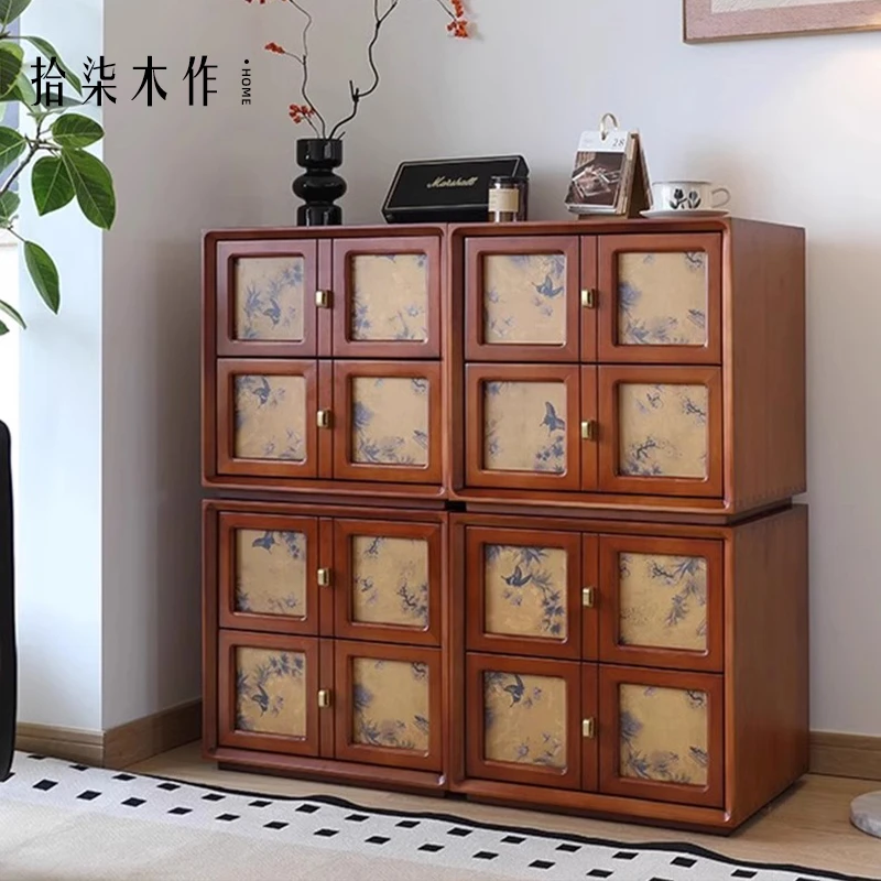 中古香云纱斗柜法式复古实木卡门柜客厅靠墙储物柜中式古典网红柜