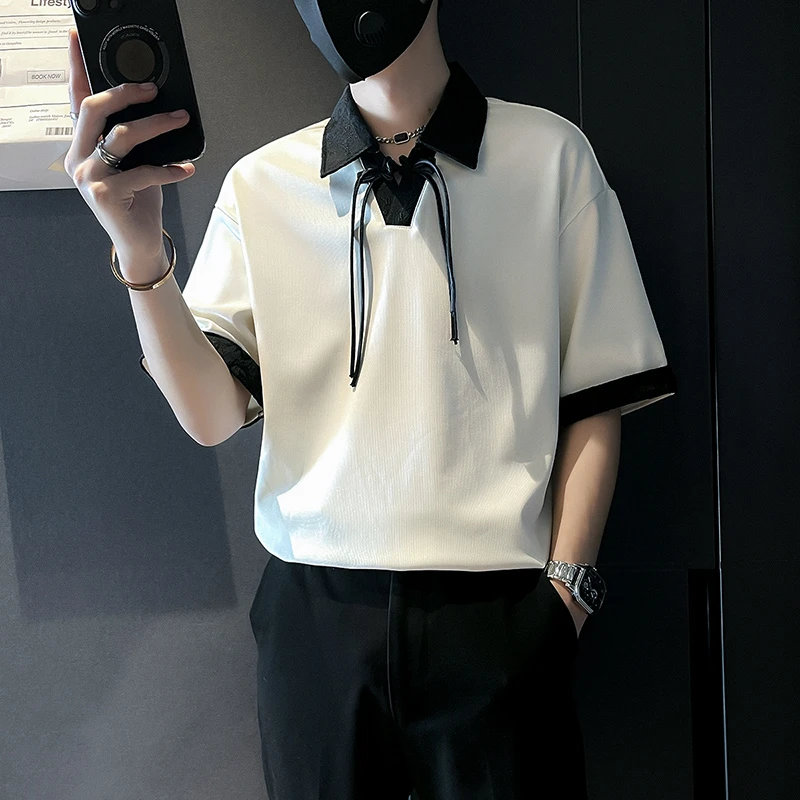 新中式国风短袖POLO衫男款2025夏季新款高级感痞帅休闲潮流半袖T