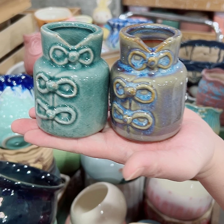 有孔.凑满10元发货多肉陶瓷花盆！