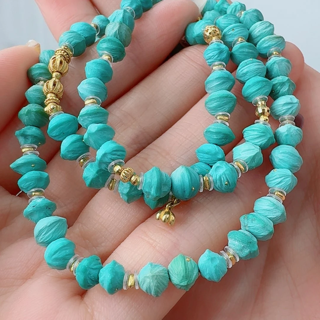 绿松石18K金镶嵌珠宝奇石