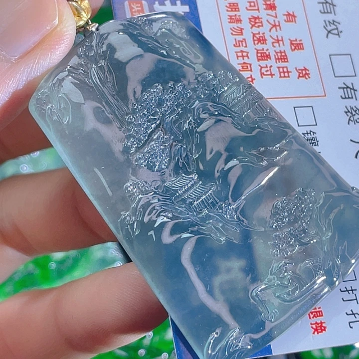 翡翠18K金镶嵌颈饰08