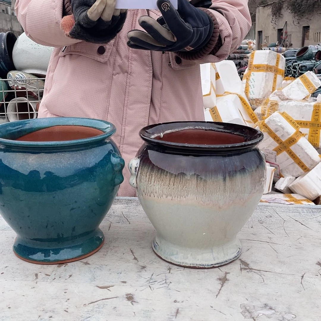 红陶王嫂花盆0214-625灰绿048