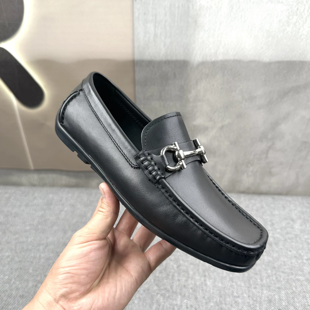 一脚蹬豆豆鞋乐福鞋男款手工皮鞋透气皮鞋驾车鞋真皮豆豆鞋男士