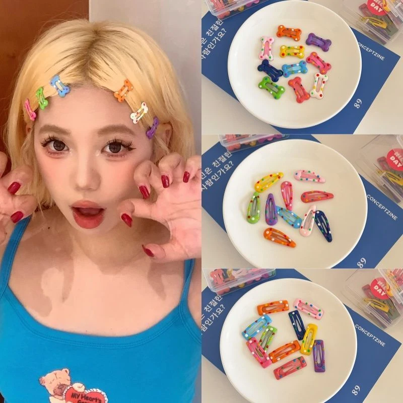 3cm波点骨头发夹可爱日系糖果色发卡甜妹软妹bb夹碎发夹子头饰ins