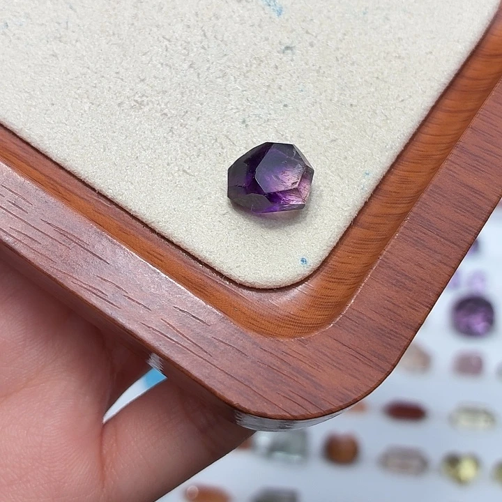 银S925镶嵌水晶珠宝半成品超七随型打孔定制不退换