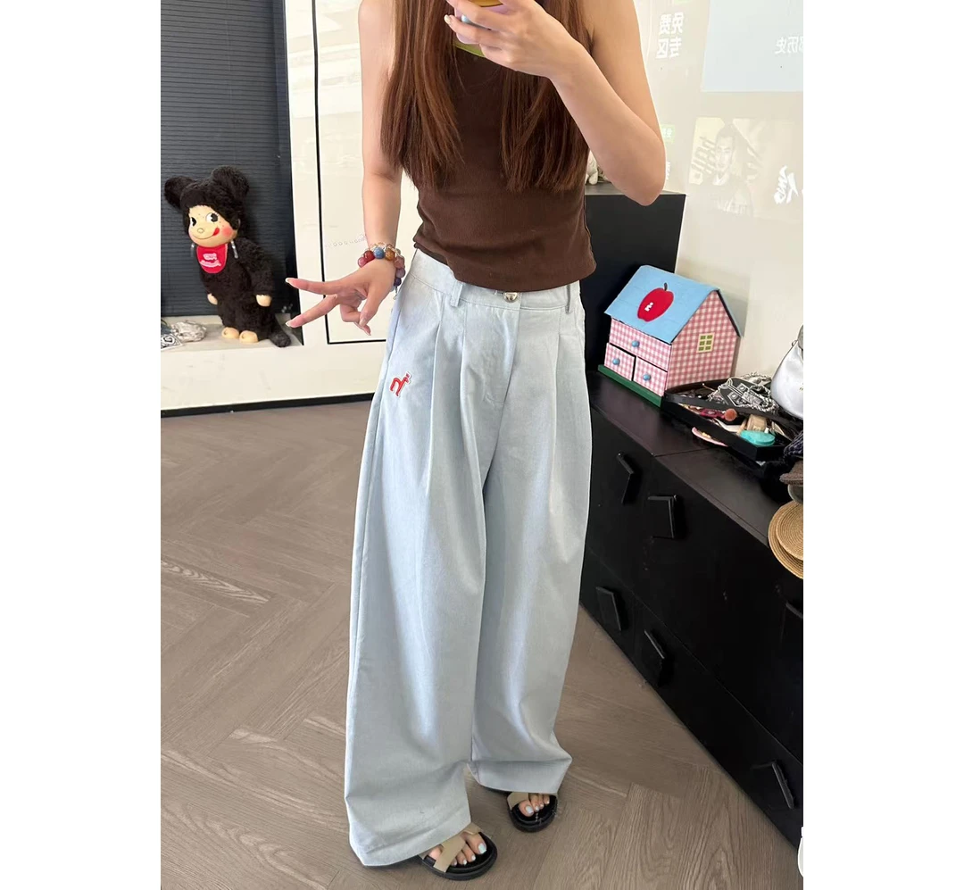 CHACHA【海宝蓝】休闲时尚百搭浅色系长裤