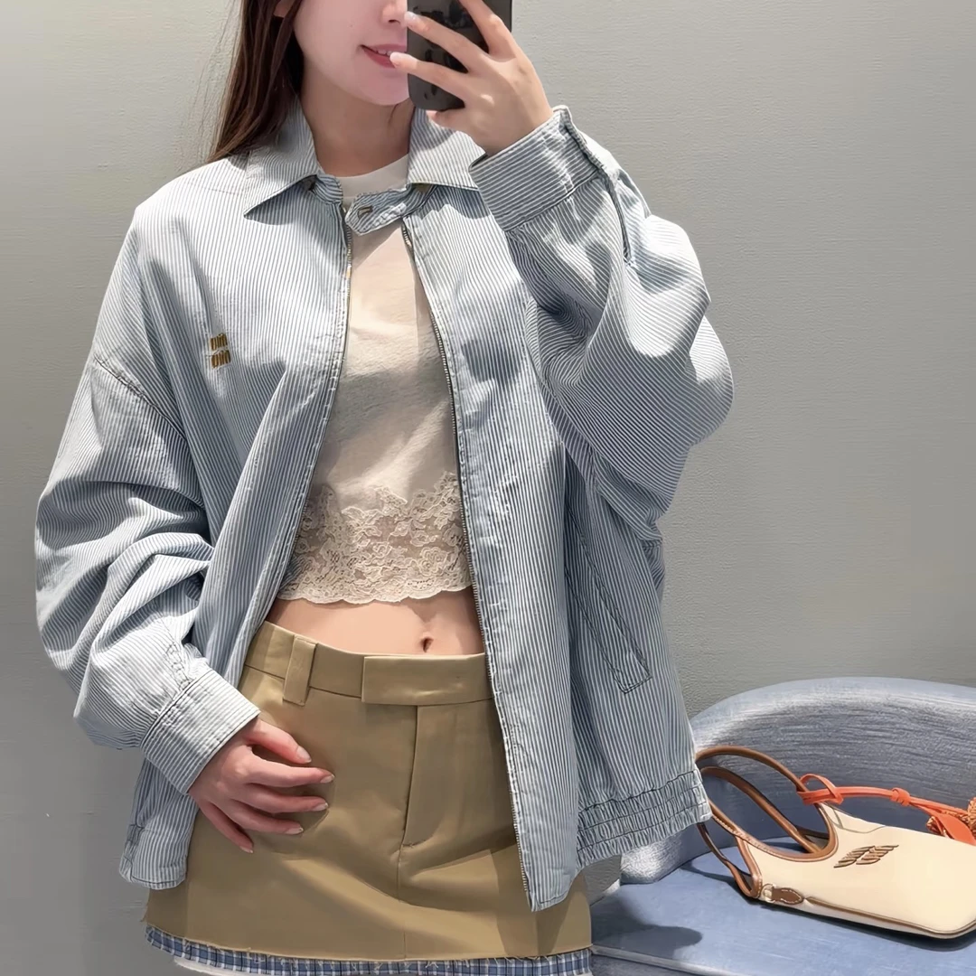 99新 MIU MIU/缪缪 san0786/MIUMIU/缪缪/条纹外套/尺码38