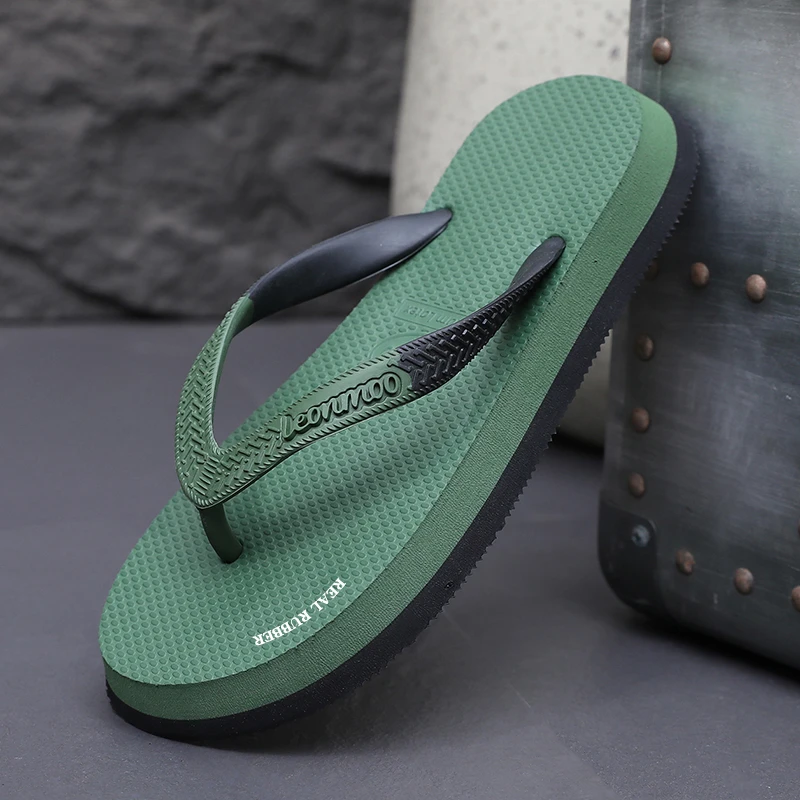 泰国进口橡胶加厚人字拖男士款2025新款夏季舒适软底外穿拖鞋男