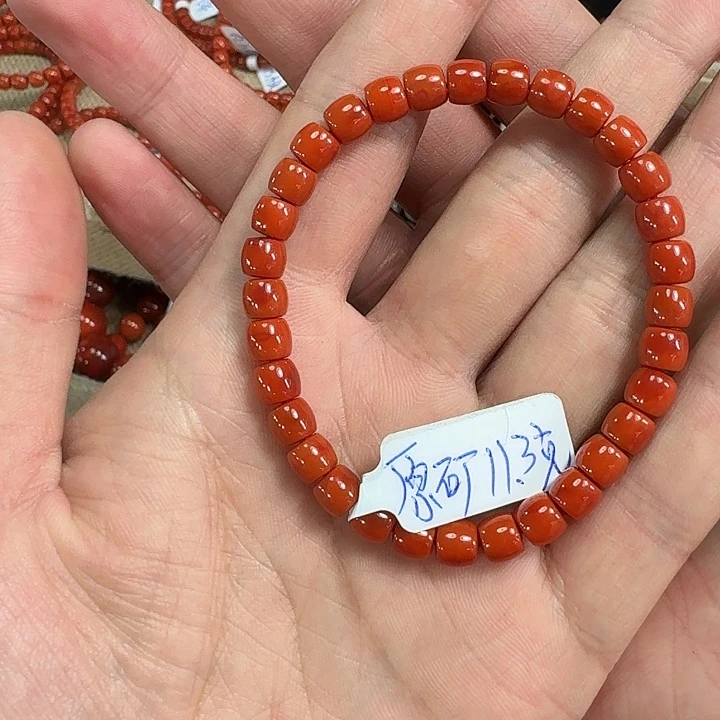 南红玛瑙手链未镶嵌原矿南红手串6mm瓦西精工直切