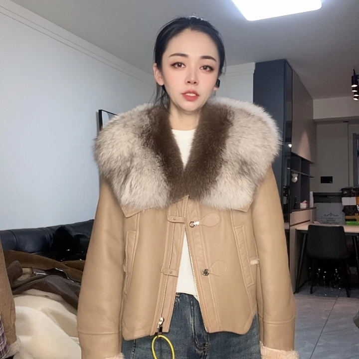 绵羊皮美丽奴配狐狸毛L125斤