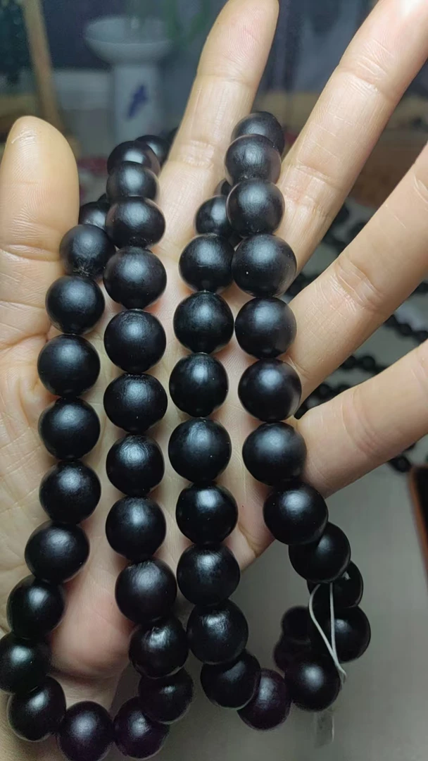 【一物一拍】非金属木质手串 无患子手持，黑色54颗12+，0.3