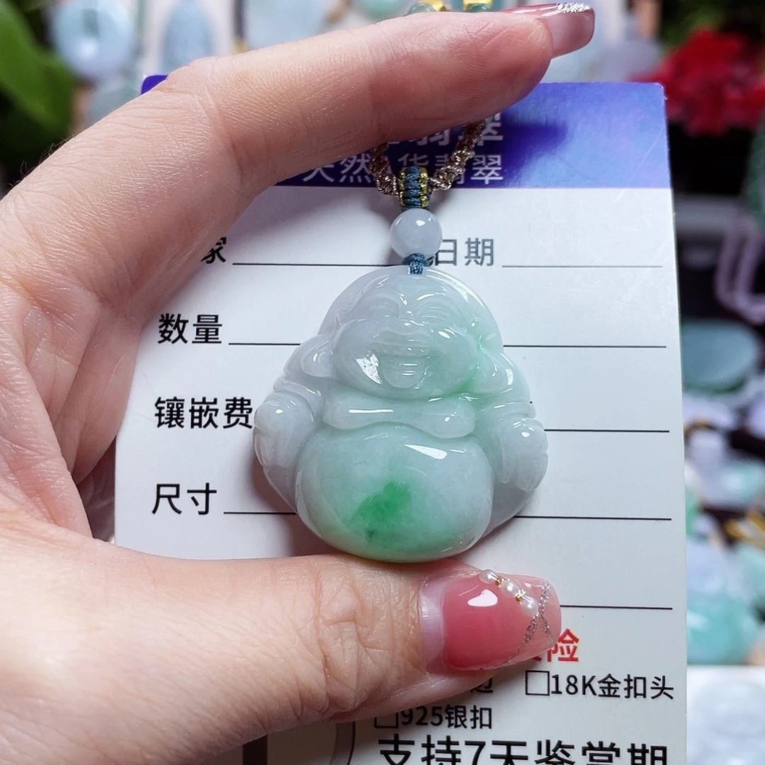 翡翠未镶嵌颈饰佛公33