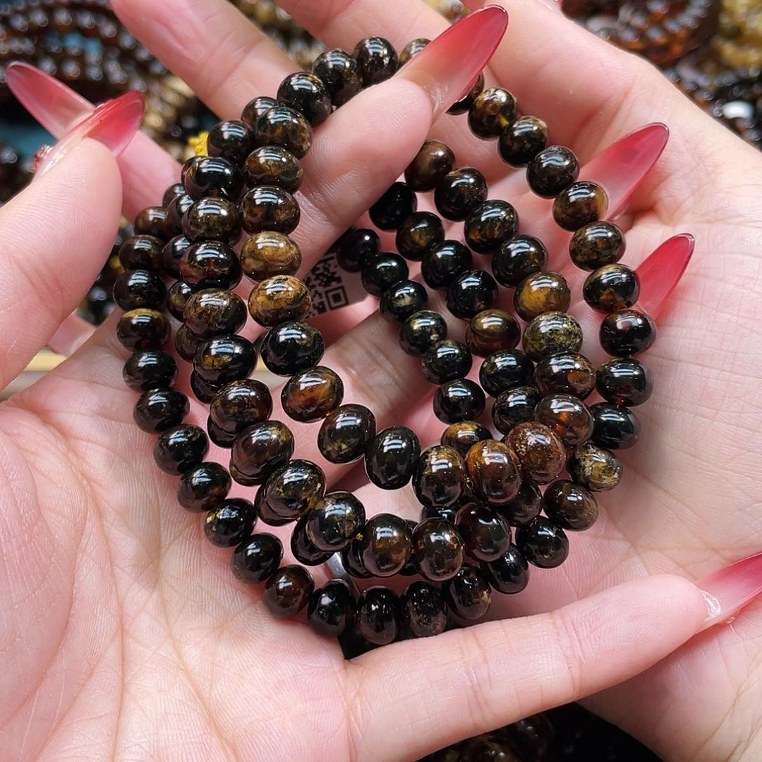 琥珀未镶嵌裸石8mm花珀