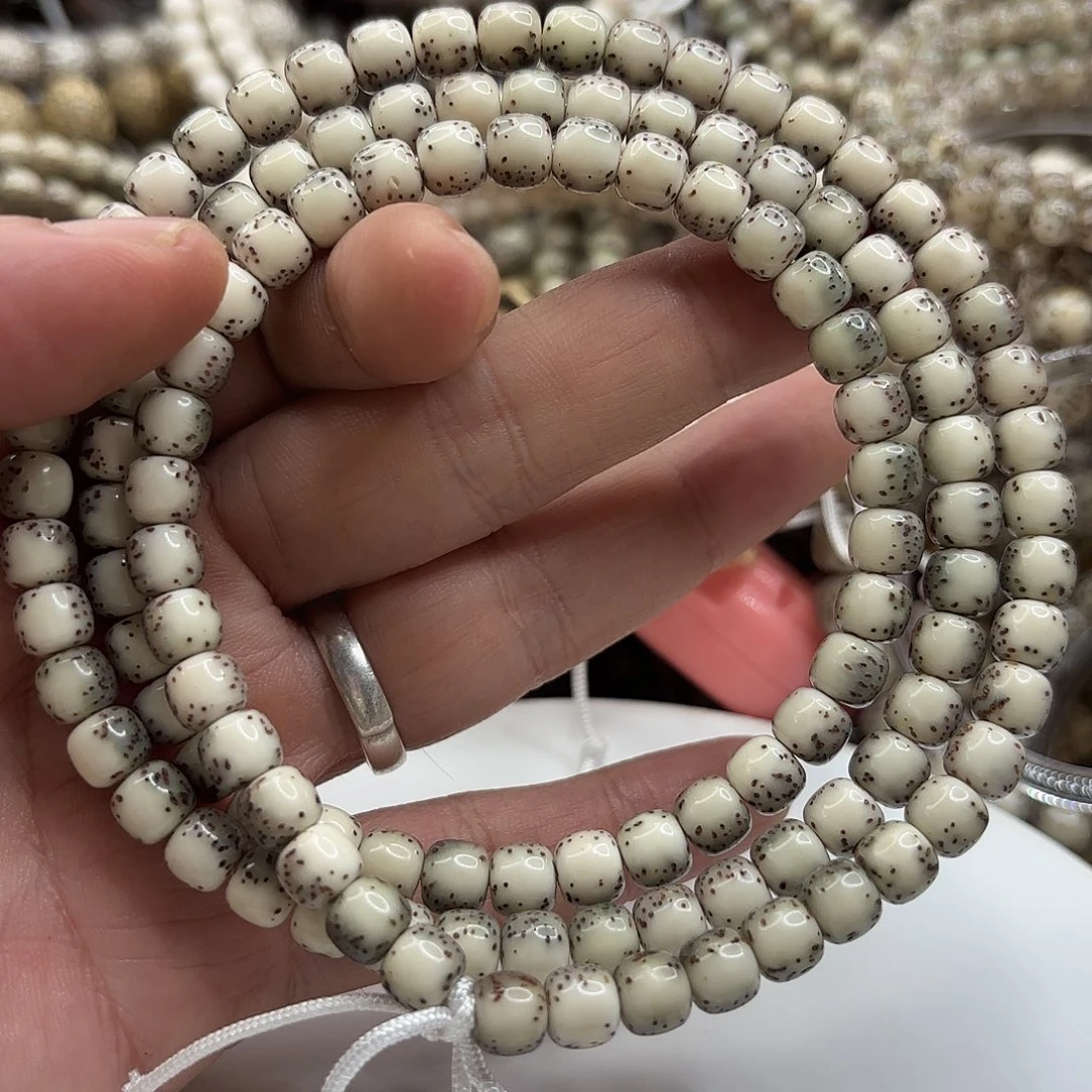 星月菩提手串76河豚绿包白大留白