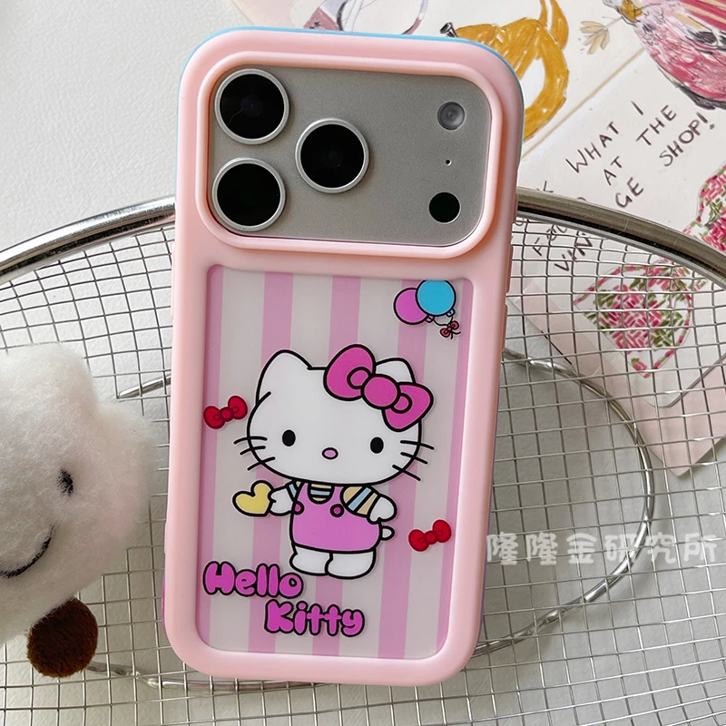 隆隆金适用苹果17手机壳粉框kt猫16promax保护套15pro防摔13 14壳