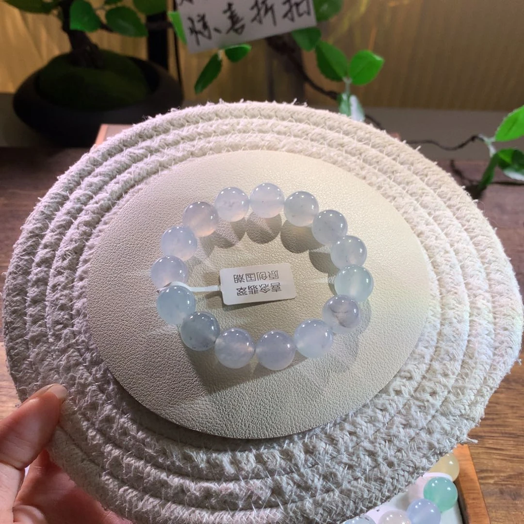 散珠翡翠天然缅a乌鸡手串