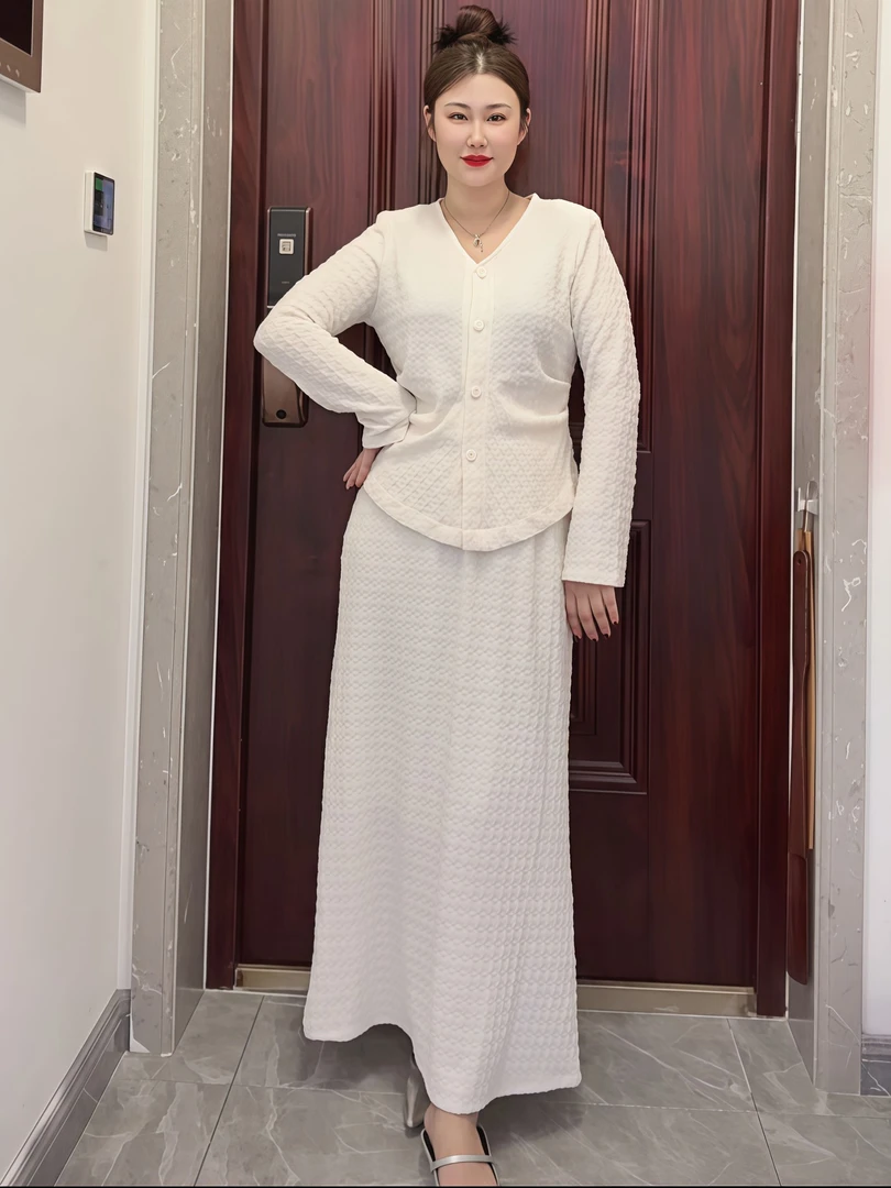 洋小闹【落雪三千】套装气质白色时尚夏季法式设计师百搭休闲