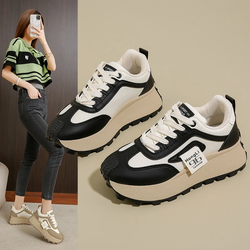 2025爆款厚底增高运动鞋女春秋新款百搭时尚休闲鞋学生韩版低帮鞋