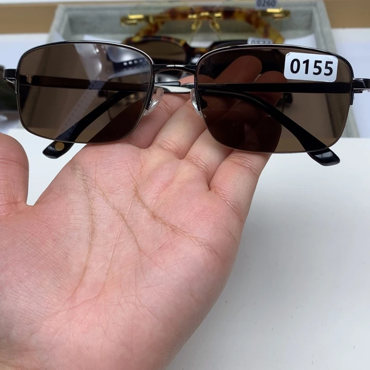 一体款半框茶水晶0155