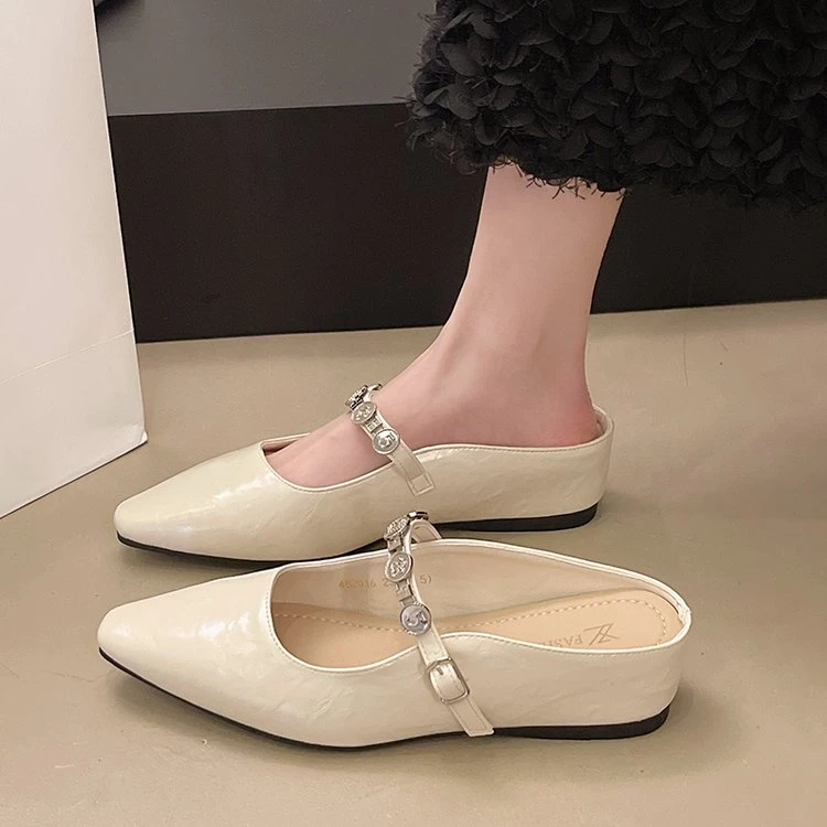 包头半拖鞋女夏外穿2025新款高级感单鞋内增高懒人一脚蹬凉拖