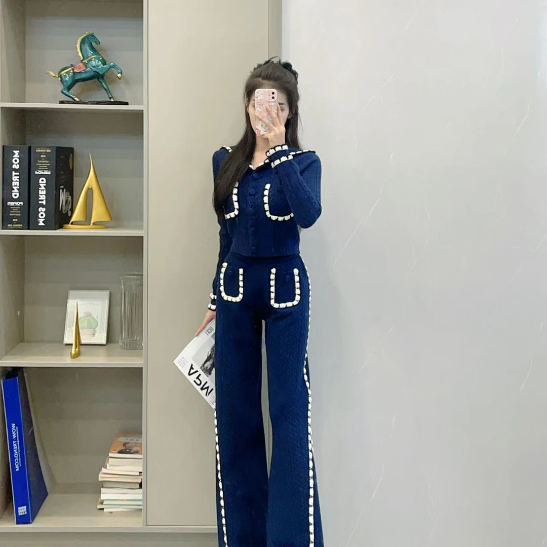 536/537小香风气质时尚性感洋气复古休闲修身百搭轻奢裤子套装