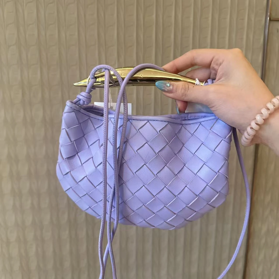 95新 BOTTEGA VENETA/葆蝶家 紫色编织/二奢包包