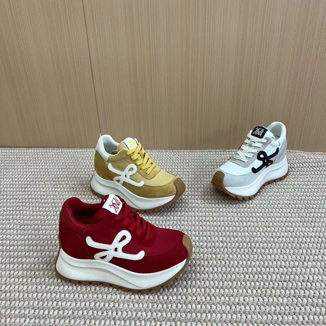 增高8.5CM 2025夏款老爹鞋厚底内增高透气阿甘鞋女 048-1