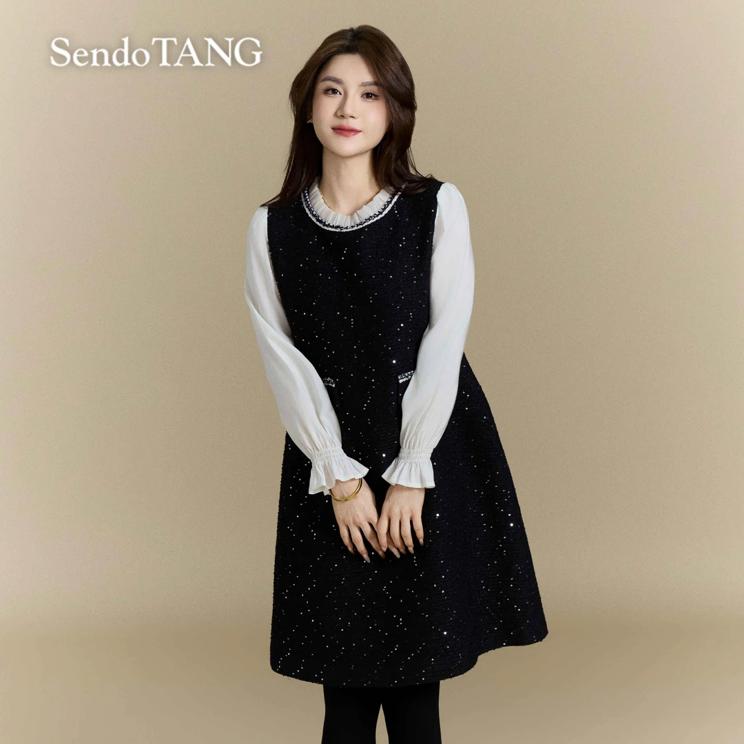 新年战衣【撩动心弦】胖多女装秋冬时尚高级感休闲百搭显瘦连衣裙