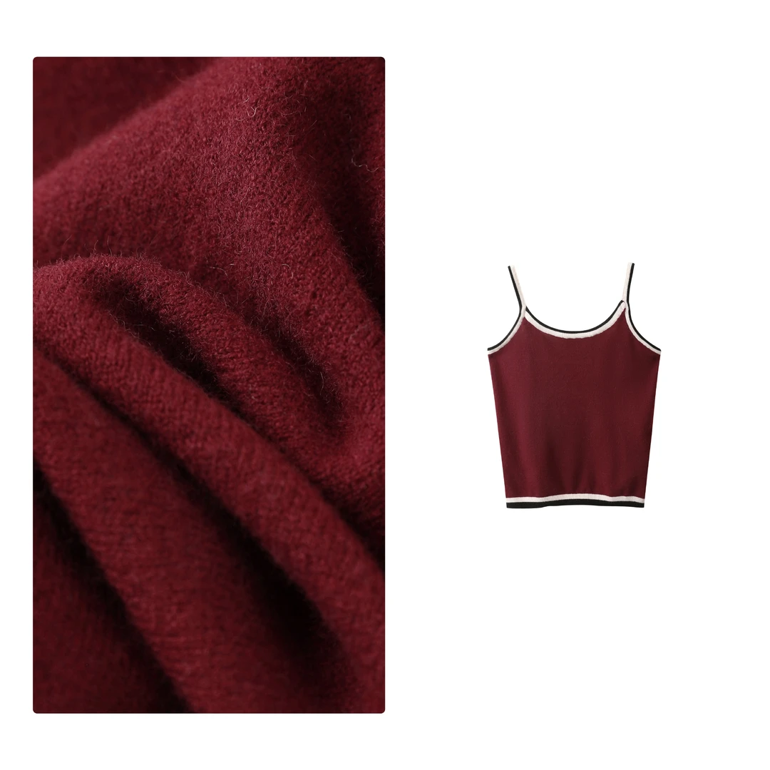 反季！特！门店16&9！蕝蕝子背心」超细绵羊毛内搭针织上衣女H00573