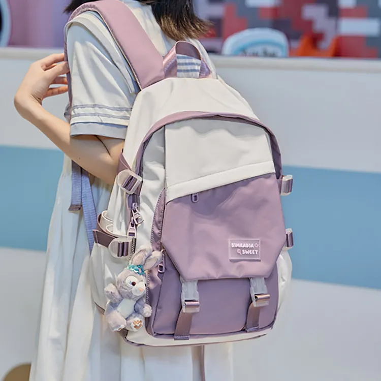 书包女初中生可爱软妹少女牛油果绿高中学生双肩包大容量背包1733