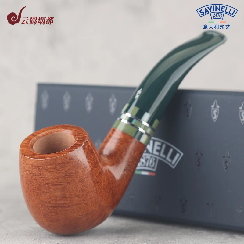 云鹤烟都意大利Savinelli沙芬森林光面P414-616进口石楠木烟斗