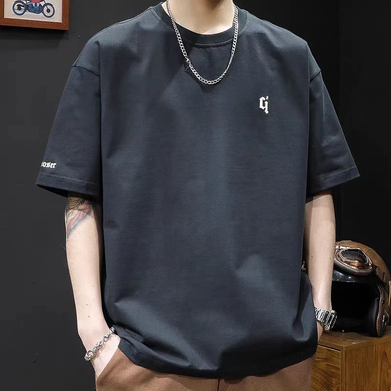 DIANRUO/殿若重磅230g短袖t恤男夏季潮新款宽松男装大码男士体恤