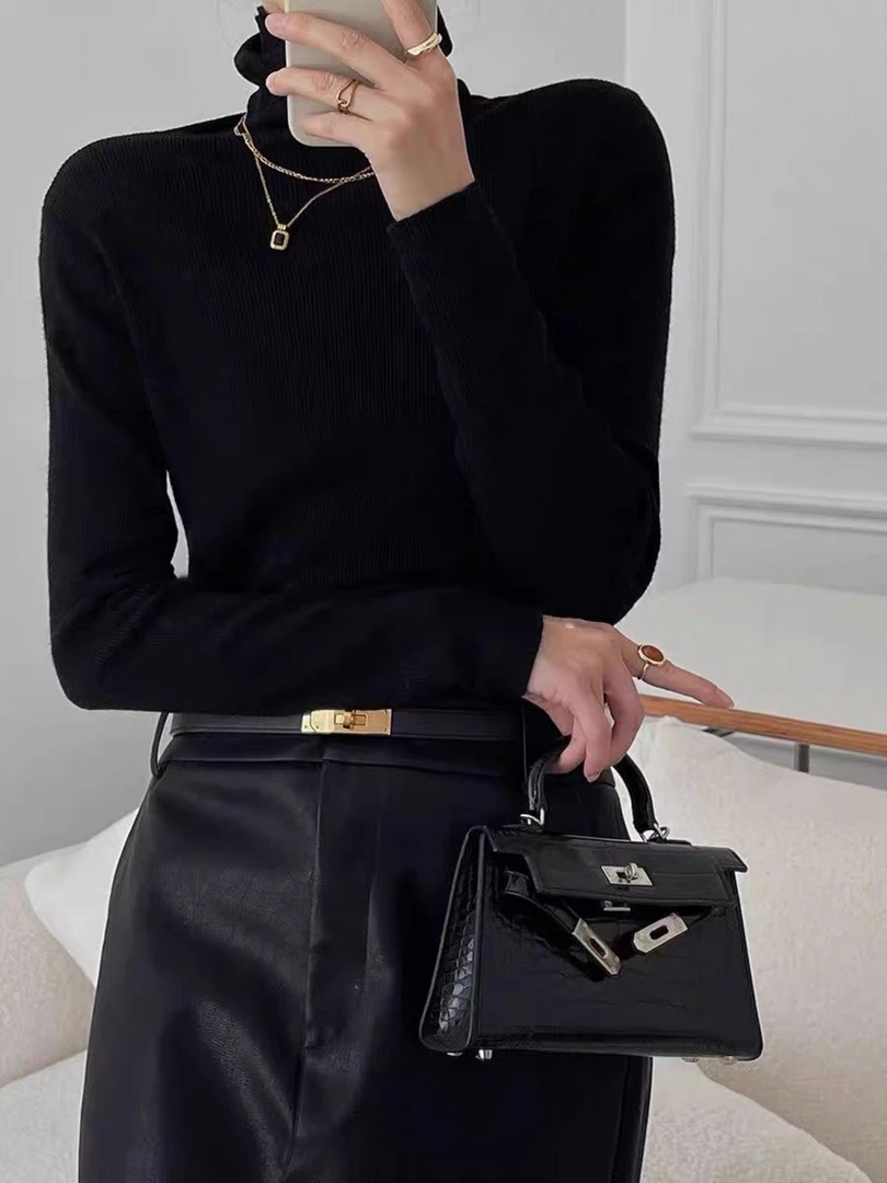 1126【55】高领超细精纺羊毛衫女秋季修身薄款羊绒内搭秋冬毛衣打底