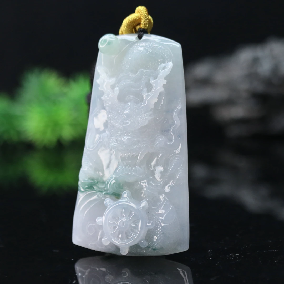 lot23天然缅甸翡翠A货龙牌/000455/保利厦门拍卖