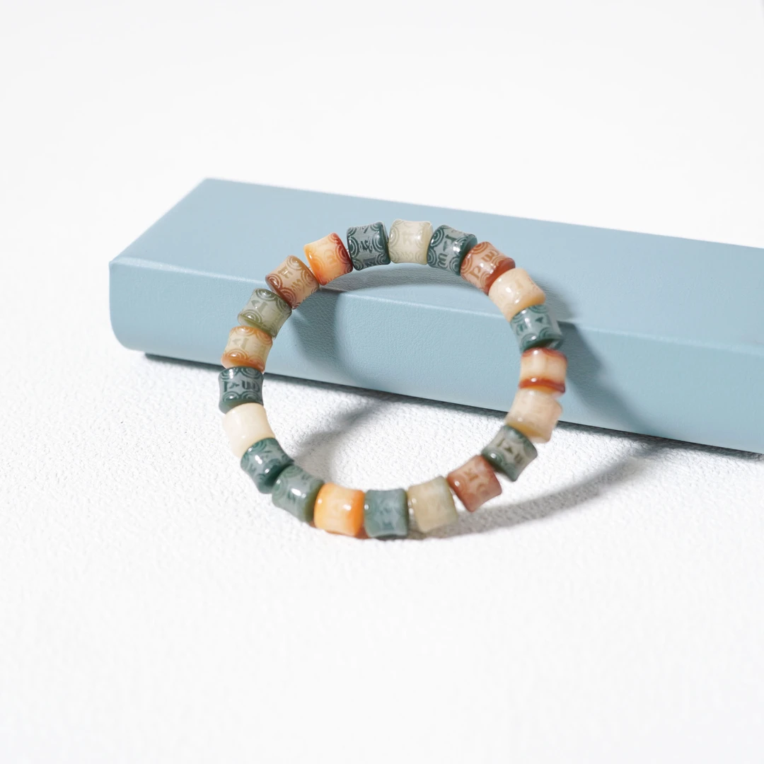 【中国徐州博物馆联名款】热卖爆款敦煌问天色8*9菩提雕刻六字真言