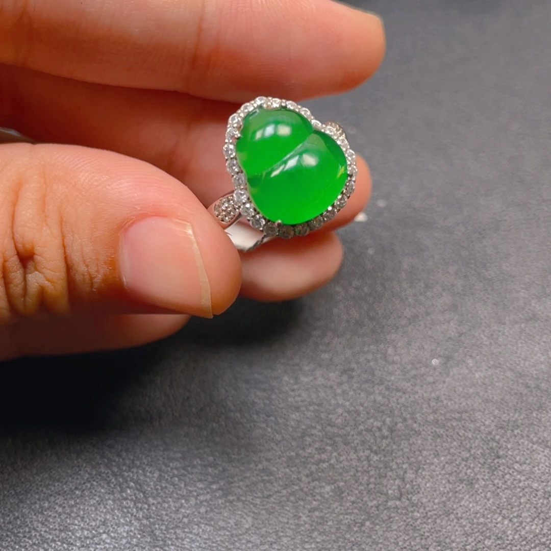 翡翠银S925镶嵌吊坠(不含链)