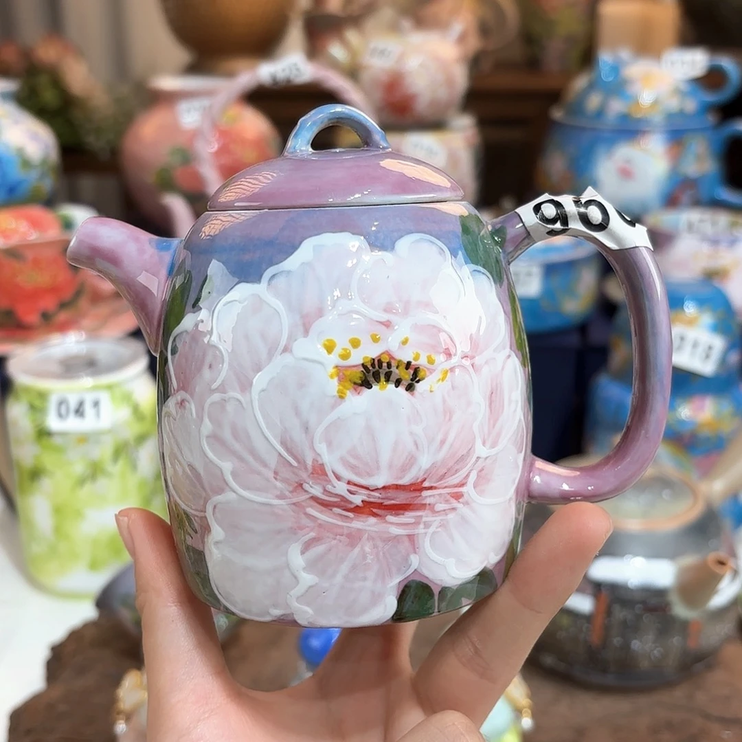 圆***圈景德镇手绘高温釉下彩陶瓷茶具