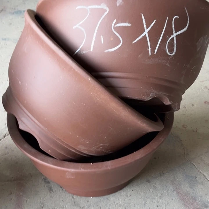 紫砂花盆100-3。37.5-18。