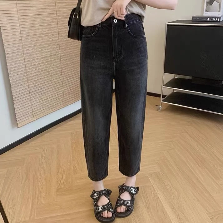 大娟23873春季新款百搭显瘦黑色烟管裤牛仔裤女