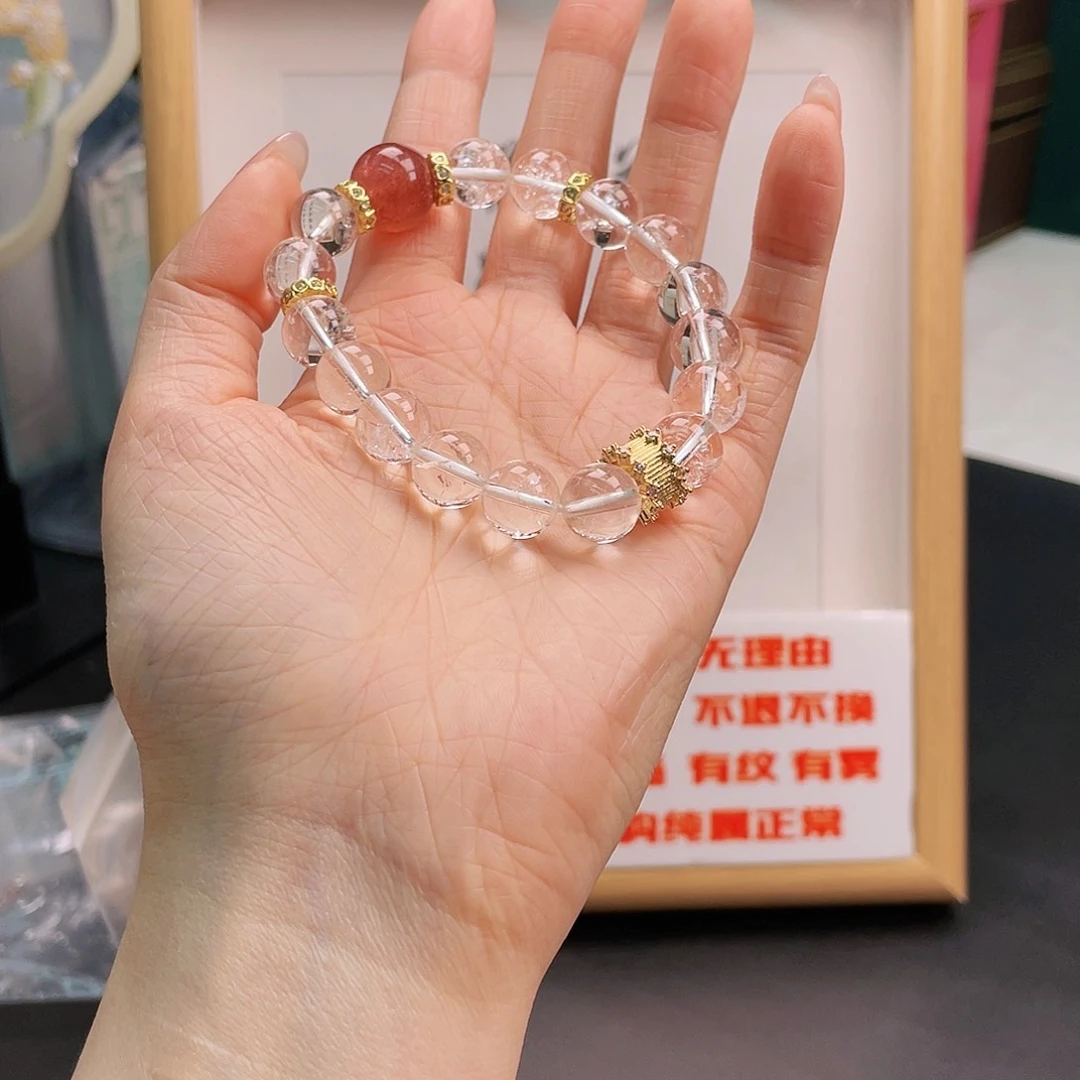 水晶手链合金如****?白阿塞草莓晶