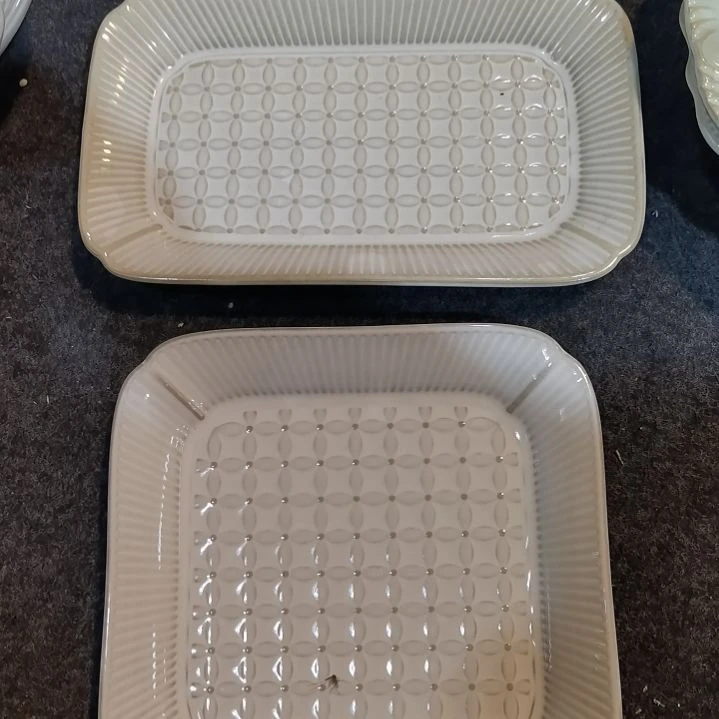 瓷片微瑕奈良方盘长盘各一个