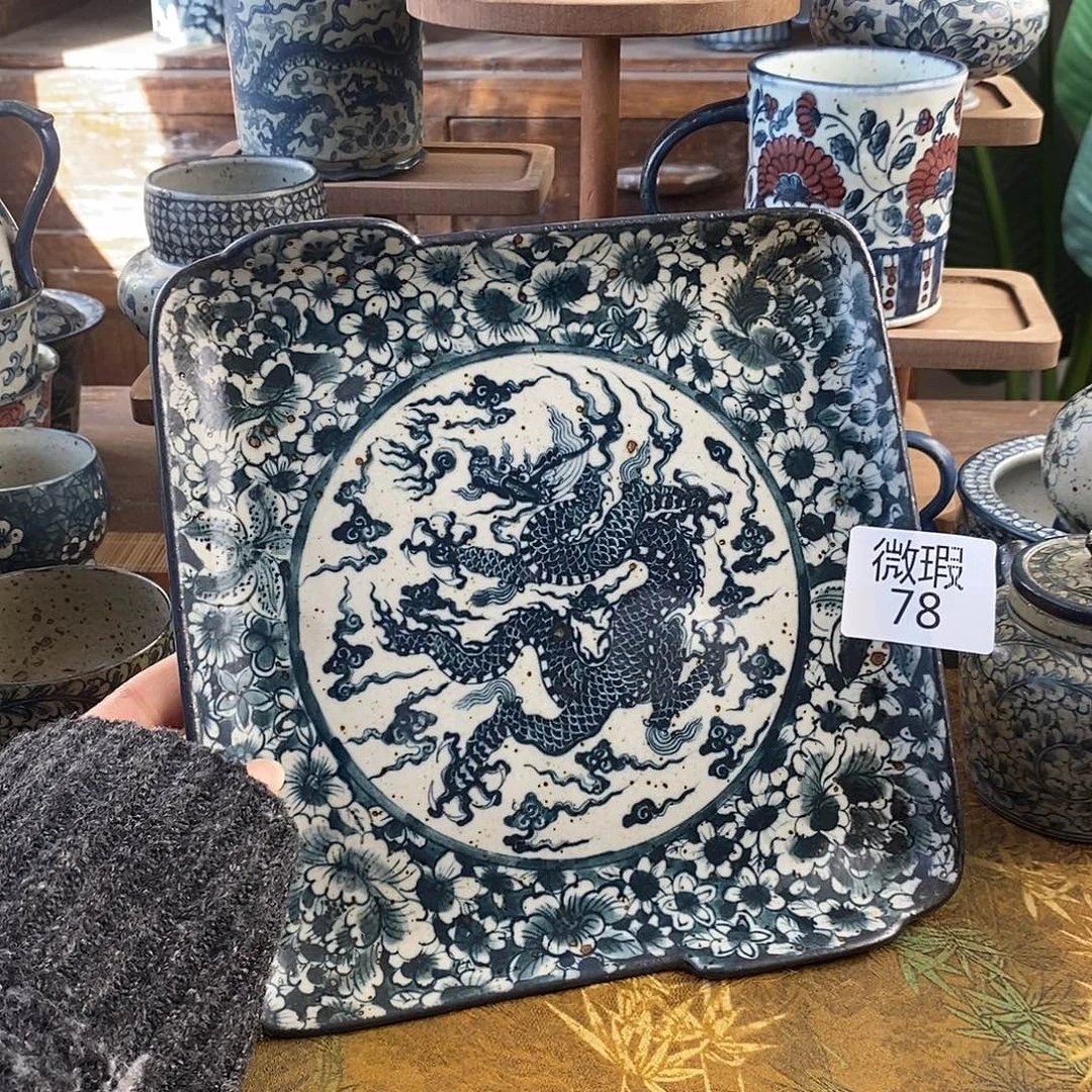 陶手工手绘青花高温陶瓷